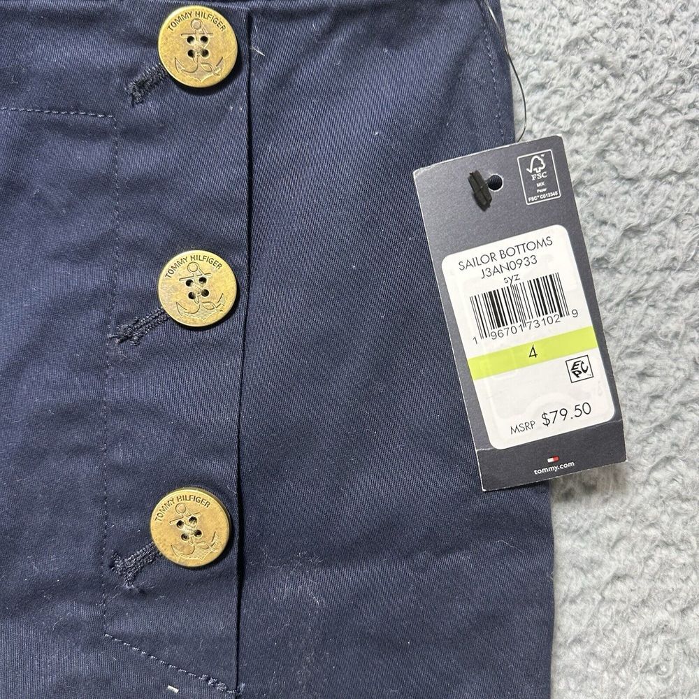 Tommy Hilfiger Women's Button-front Sailor Chino Skirt Sky Captain Old Money S 4 - Picture 2 of 10